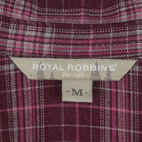 Royal Robbins Women's Medium Purple Plaid Wool Blend Long Sleeve Button Up Shirt - Picture 7 of 8